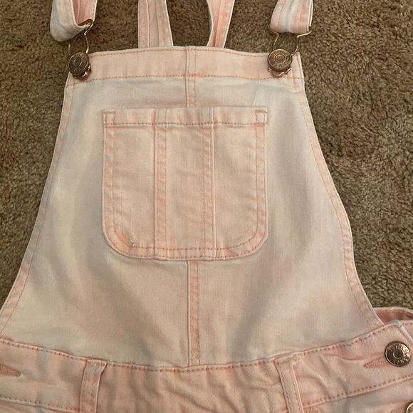 Justice Orange Distressed Overalls Size 12 Girls - Picture 2 of 6
